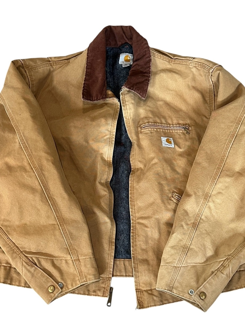 Carhartt Blanket Lined Detroit Tan Brown Barn Coat Jacket 2XL AS IS